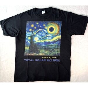Starry Night Van Gogh Classic Total Solar Eclipse April 8 2024 Mens T-Shirt‎ XL